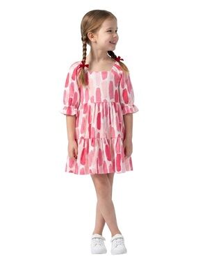 Monica and Andy baby girl pink long sleeve dress